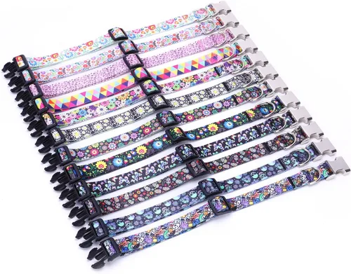 Vista 4 de Collares para perros pequeños, con patrón de impresión 3D, de nailon suave, ajustables, para perros pequeños, medianos, grandes, hembra, niño 1