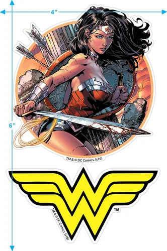 Vista 3 de Popfunk Juvenile Wonder Woman Logo T Shirt & Stickers