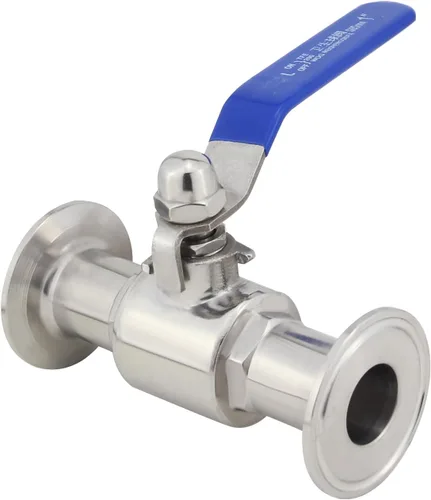 Vista 3 de Válvula sanitaria de acero inoxidable 1,5" Tri abrazadera válvula de bola 1" tubo OD PTFE alineado Home Brew