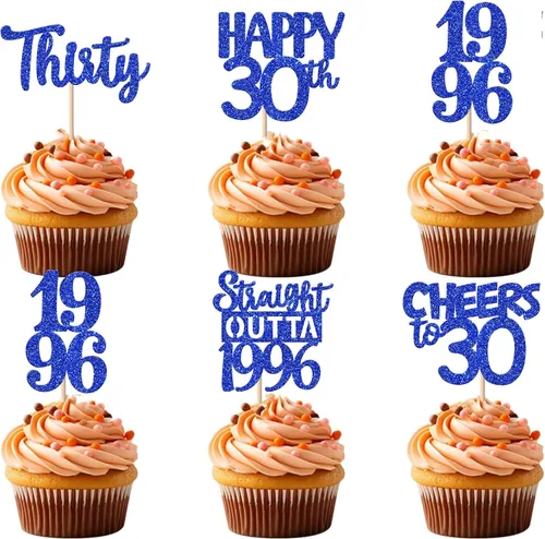 Vista 49 de 30 piezas negras para cupcakes de 10.º cumpleaños con purpurina Ten Happy 10 Straight Outta 2016 para saludos a 10 años 10 cumpleaños, boda Negro