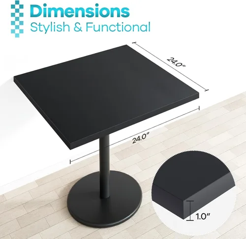 Vista 3 de Kaboon Mesa universal de 24 x 24 pulgadas, paquete de 2, solo encimera reversible de melamina, uso doméstico o comercial en interiores, 1 pulgada
