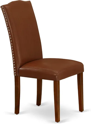 Vista 6 de East West Furniture DUEN5-MAH-66 - Juego de mesa de comedor de 5 piezas para 4 personas, incluye una mesa de cocina rectangular y 4 sillas