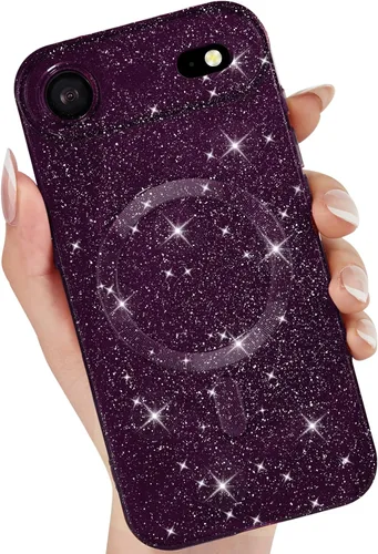 Vista 52 de LoeoeL Funda para iPhone 12 con Purpurina Compatible con Magsafe, Femenina Linda Brillante Magnética Mag Safe Bonita Funda para Teléfono