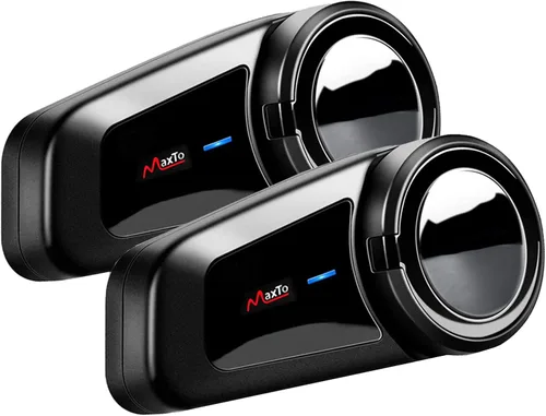 Vista 9 de QSPORTPEAK M2 - Kit de intercomunicación Bluetooth para casco de motocicleta, sistema de comunicación Bluetooth 5.0 de 1000 M hasta 6 conductores