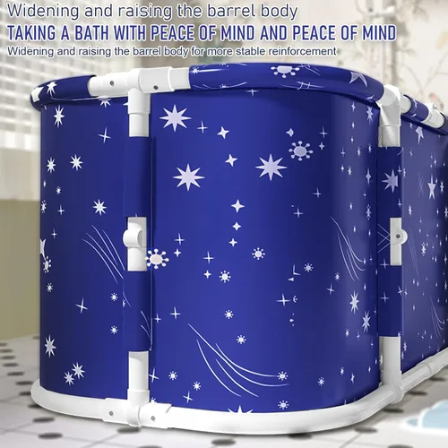Vista 6 de Bañera portátil, bañera plegable de 45 pulgadas para adultos, baño familiar separado para spa, bañera de terapia para cabina de ducha, spa caliente