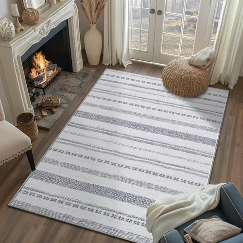 Vista 31 de jinchan - Tapete de pasillo marroquí de 2 x 6 pies con líneas, bohemio, lavable, para cocina, suave, geométrico, de lana sintética, antideslizante