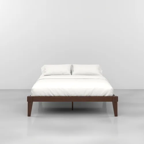 Vista 3 de Bme Chalipa Base de cama Queen de 14 pulgadas, plataforma de madera maciza, marco de cama de carpintería japonesa, soporte de listones de madera,
