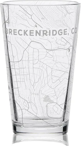 Vista 12 de ASPEN COLORADO - Vaso de pinta grabado Gran idea de regalo de mapa de topografía de montaña de estación de esquí
