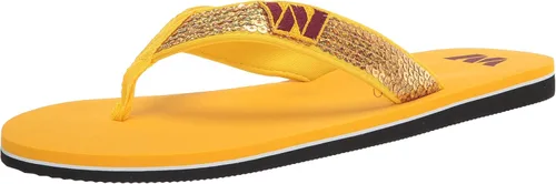 Vista 26 de FOCO Womens NFL Team Logo Sequin Strap Sandals Flip Flops