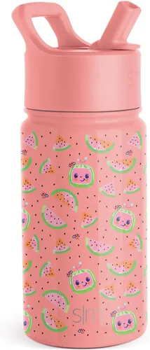 Vista 51 de Simple Modern Botella de agua para niños con tapa con pajilla, vaso aislado de acero inoxidable de 14 onzas para niños y a prueba de derrames