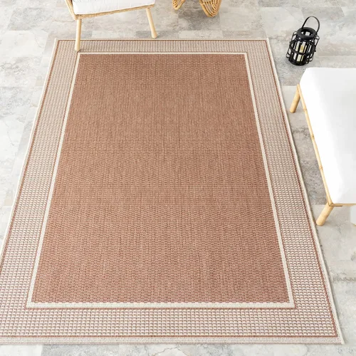 Vista 13 de Alfombra para exteriores con borde gris nuLOOM, gris