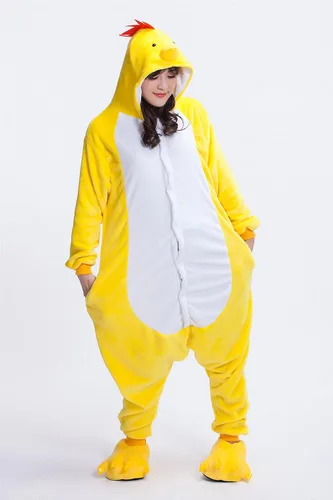 Vista 5 de Disfraz de animal Kigurumi de pollo para adultos, ropa para el hogar, ropa de descanso
