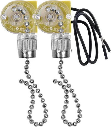 Vista 9 de Zing Ear ZE-109 - Interruptor de ventilador de techo, luz de dos cables de encendido y apagado con cables de cadena de tracción compatible