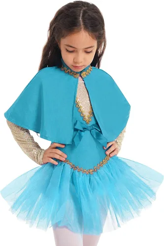 Vista 3 de Moggemol Disfraz de maestro de anillo de circo para niñas vestido tutú capa y pulsera para Halloween fiesta de cosplay