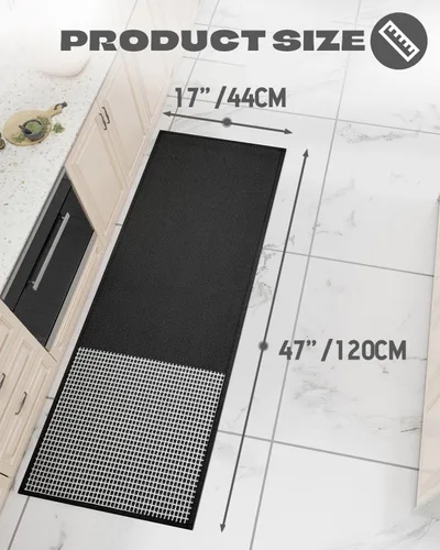 Vista 2 de Hargiis Tapete de cocina de goma antideslizante, lavable, absorbente para piso, lavable a máquina, para frente del fregadero, puerta, lavandería
