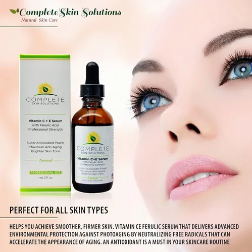 Vista 5 de Natural Best Vitamin CE Serum - 2 oz con ácido hialurónico, vitamina C 15% - Hecho en Estados Unidos