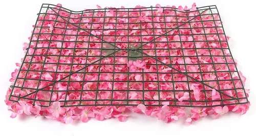Vista 7 de Paneles de pared de flores artificiales, tapete de pared de flores 3D, paneles de flores de seda de 16 x 24 pulgadas, hechos a mano con flores