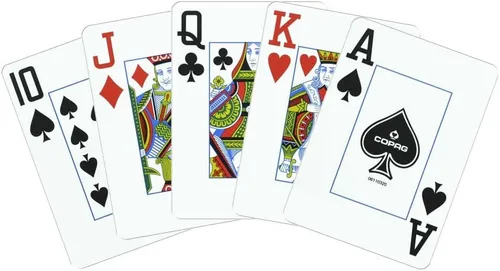 Vista 4 de Copag 1546 Design - Juego de cartas 100% de plástico, tamaño de póquer (estándar) negro/dorado (índice jumbo, 1 juego)