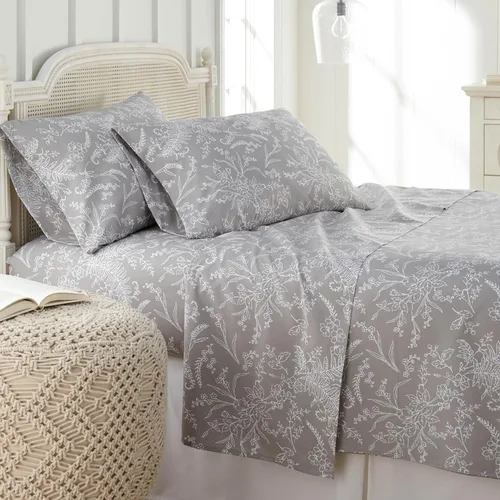 Vista 75 de Southshore Fine Living, Inc. Colección Winter Brush, juego de sábanas de 3 piezas para cama individual, sábana bajera con bolsillo profundo de 14