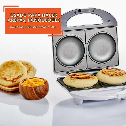 Vista 6 de IMUSA - Fabricante de arepas eléctrico de 2 ranuras, blanco