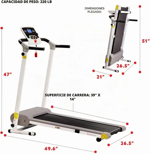 Vista 5 de Sunny Health & Fitness Treadpad Slim Walking Pad Treadmill with Handlebars