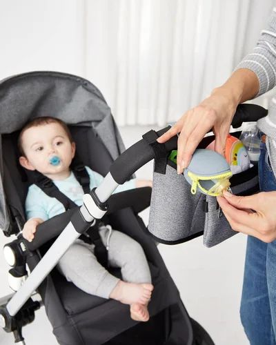 Vista 3 de Skip Hop Baby Silicone Pacifier Holder Case with Easy-Access Opening and Strap, Fits 2 Pacifiers, Oat