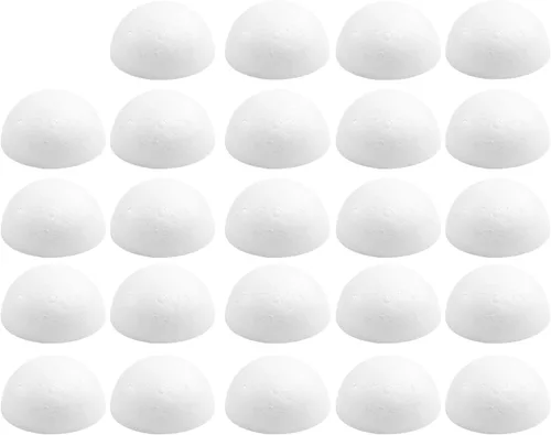 Vista 9 de Crafjie 150 piezas bolas de espuma de media pulgada blancas, bolas de espuma de poliestireno semirredondas, suministros para manualidades, bolas