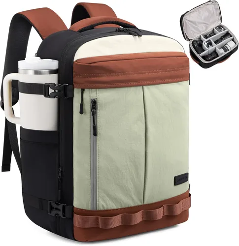 Vista 10 de LOVEVOOK - Mochila de viaje para mujer y hombre, aprobada como equipaje de mano, bolsa de artículos personales TSA, accesorios esenciales