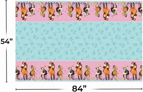 Vista 2 de Spirit Riding Free - Mantel rectangular de plástico para mesa, 54 x 84 pulgadas, 1 unidad