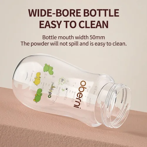 Vista 8 de Botellas para bebé Oberni, botellas de leche para niños con pajita con peso y asa antideslizante, tamaño + flujo rápido variable, 12+ meses, sin