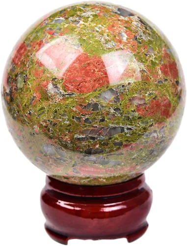 Vista 118 de JIC Gem Piedra Natural de Jaspe Africano Cristal de Curación Esfera Adivinación Bola de Piedra Preciosa, Feng Shui Reiki Aura Decoración