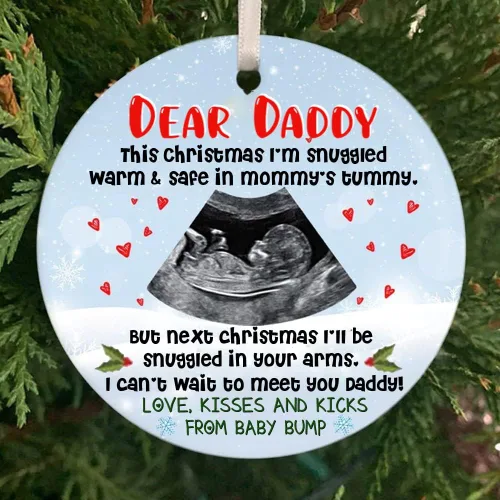 Vista 15 de Adorno personalizado para el árbol de Navidad para la primera Navidad, regalo para el nuevo padre de la madre de la protuberancia, adorno