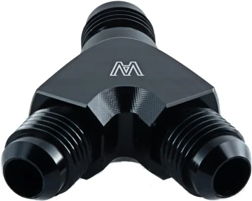Vista 7 de Adaptadores Y Macho Flare Línea de Combustible Manguera de Manguera 6AN a AN 6 a AN6 Macho Aluminio Negro