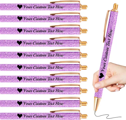 Vista 55 de Bolígrafos personalizados con purpurina con nombre a granel, 10 unidades, bolígrafos personalizados con punta de lápiz digital para mujeres y niñas