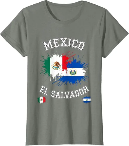 Vista 13 de Camiseta de recuerdo de la bandera vintage de El Salvador de México