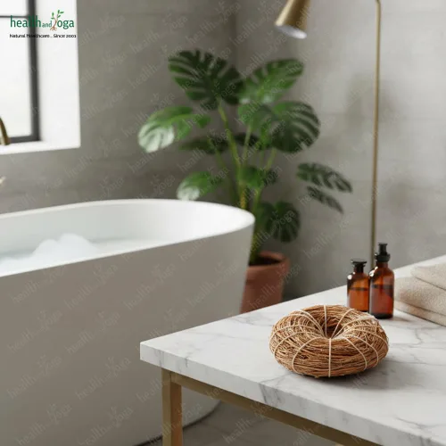 Vista 6 de HealthAndYoga(TM) Exfoliante de baño natural hipoalergénico de vetiver - Calmantemente fragante - Exfoliación más saludable para una piel más suave