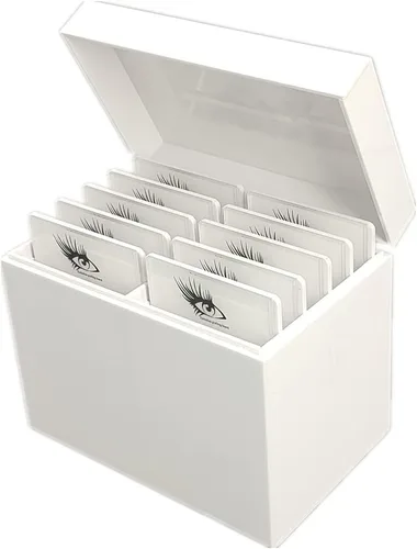Vista 2 de May healthbeauty - Caja de almacenamiento de pestañas acrílicas de 10 capas, organizador de maquillaje, pestañas postizas, soporte para paletas