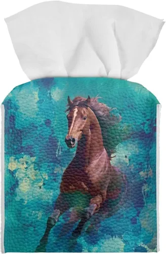 Vista 17 de Lindas decoraciones de ajolote con estampado de animales, caja de pañuelos de cuero, soporte de Navidad, organizador de papel de seda impermeable