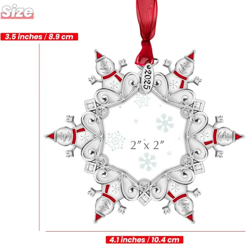 Vista 3 de GUOER Adorno para árbol de Navidad 2025, marco de fotos, regalo de vacaciones, decoración del hogar, decoraciones de Navidad, regalos de Navidad