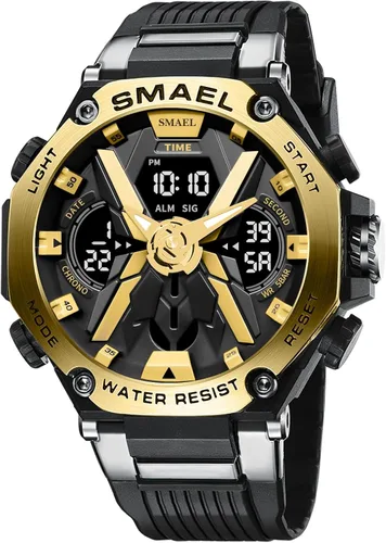 Vista 8 de FANMIS Outdoor Shockproof Sports Watch for Men Military Waterproof Stopwatch Multi Function LED Electronic Large Dial Dual Time Tactical Army Watch