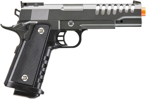 Vista 8 de Doble doble 2011 Airsoft pistola ligera oro y negro aleación primavera