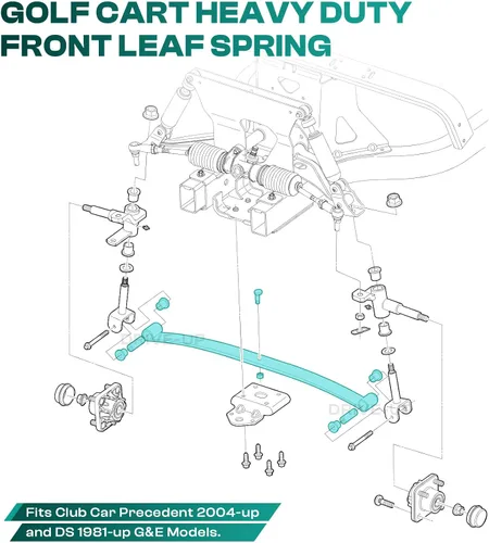 Vista 5 de DRIVE UP Golf Cart Standard Front Leaf Spring for Club Car Precedent and DS Models