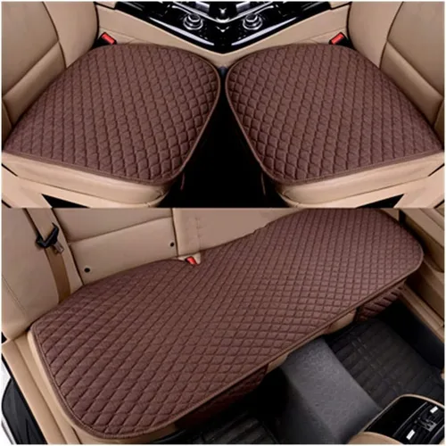 Vista 7 de Funda de cojín para asiento de automóvil con bolsillo pequeño, ajuste universal, tela acolchada, alfombrilla transpirable para conducción, 2