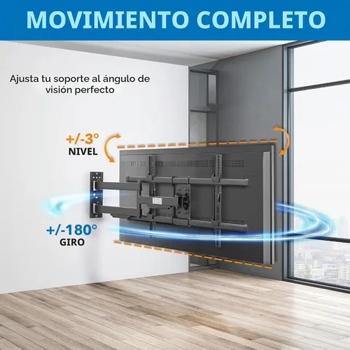 Vista 8 de Mount-It! Soporte de pared de TV de movimiento completo resistente con certificación UL para la mayoría de televisores de pantalla plana de 37 a 80