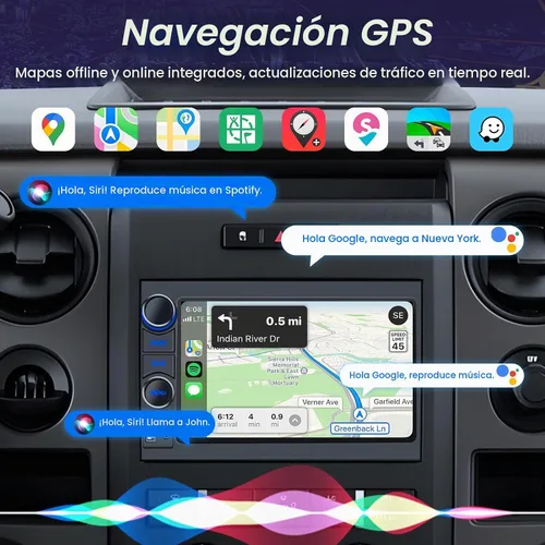 Vista 5 de Radio de coche 4Core+64G ROM para Ford F150 2004-2008: pantalla táctil de 7 pulgadas estéreo con CarPlay Android Auto Bluetooth 5.0 FM/RDS Audio