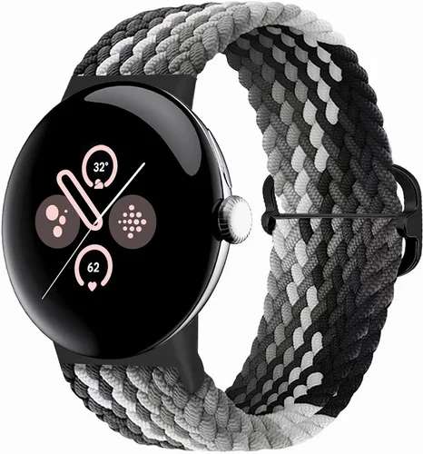 Vista 12 de Correas trenzadas Solo Loop compatibles con Google Pixel Watch 4, 3, 2, 1 de 1.61 pulgadas/1.77 pulgadas, correas elásticas ajustables de nailon