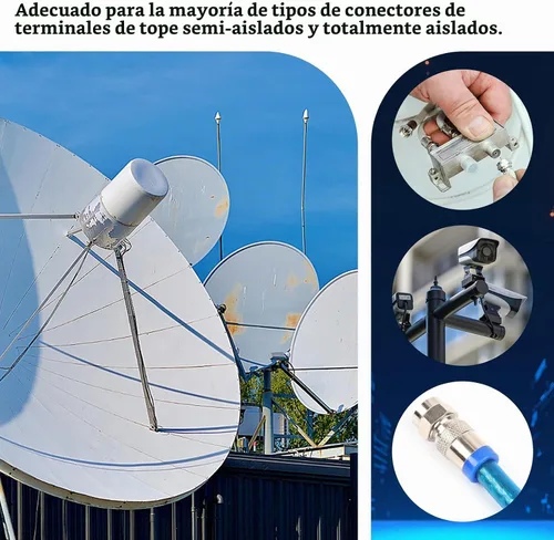 Vista 7 de Delgada Crimpadora de Cable Coaxial, Herramienta Ajustable Multifuncional de Compresión 3 en 1 para F BNC RCA, RG58 RG59 RG6, Pelacables Universal