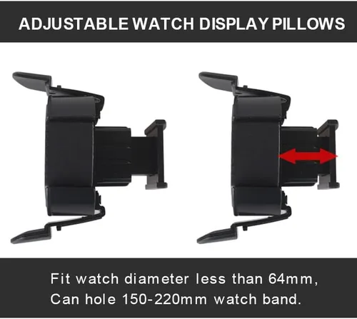 Vista 5 de Bobinadoras de reloj para 6 relojes automáticos soporte de exhibición vertical de madera con superficie pulida almohada ajustable puerta de vidrio