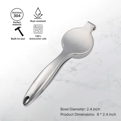 Vista 3 de Exprimidor de limón - Exprimidor de cítricos de acero inoxidable 304, prensa manual resistente para lima y limón, perfecto para cocina y bar, apto