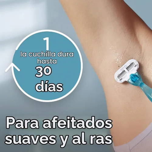 Vista 3 de Gillette Venus Mango de afeitar Smooth para mujer + 6 recambios con mango de gel de agarre suave